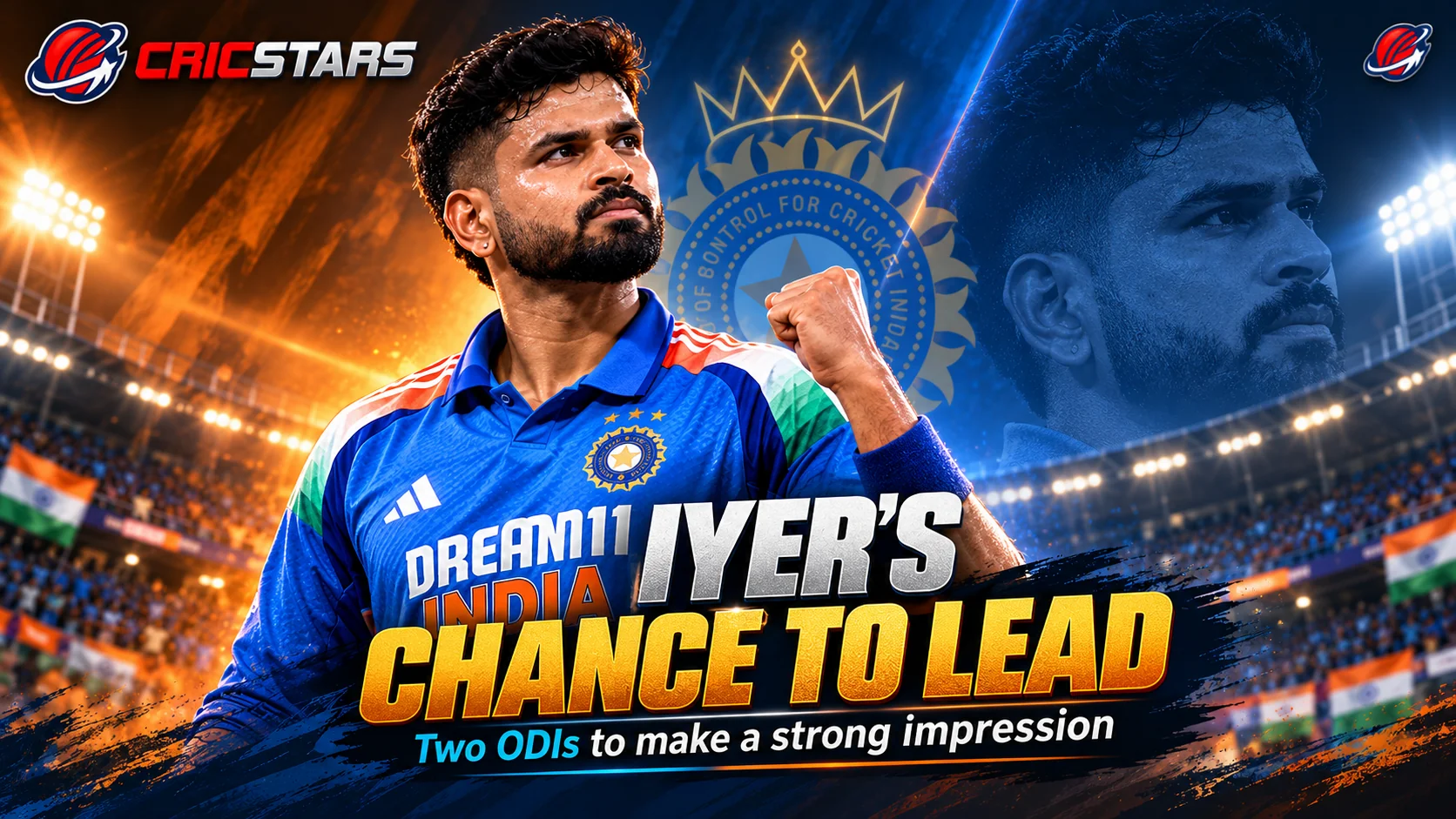 Graphic about Shreyas Iyer Has Earned His Opportunity to Lead