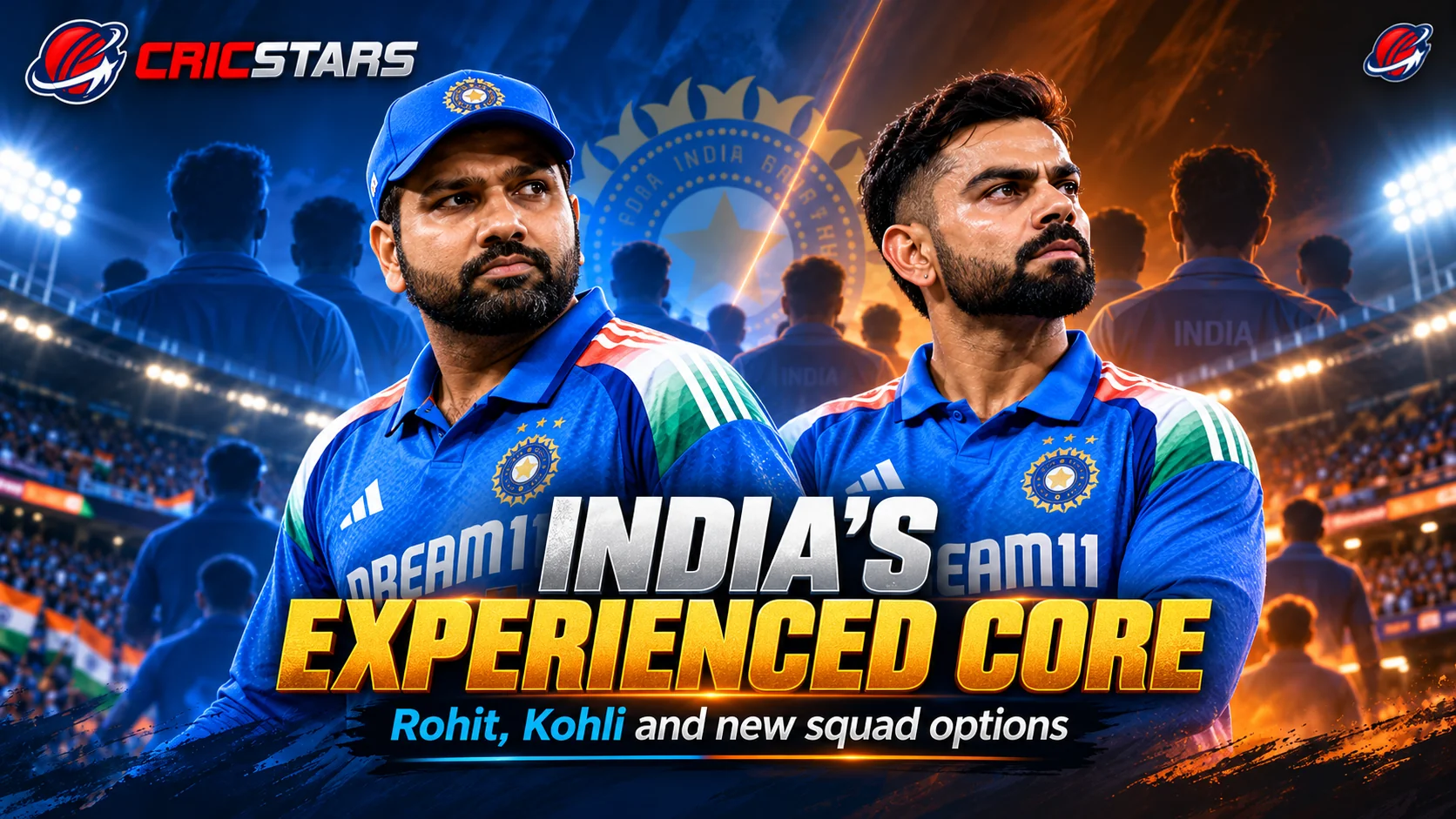 Graphic about Rohit and Kohli Provide Continuity as India Change the Team