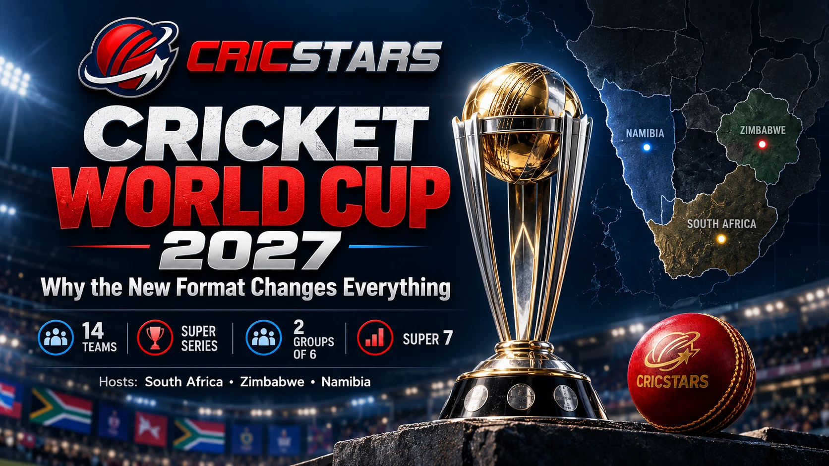 Cricket World Cup 2027: Why the New Format Changes Everything - Cricket News article cover image on Cricstars