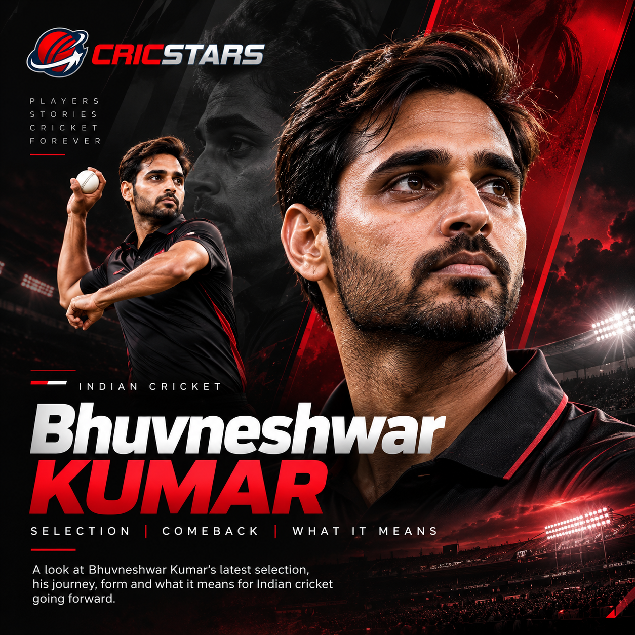 Four Years Out. Still Too Good to Ignore: Bhuvneshwar Kumar Is Back for India - Cricket News article cover image on Cricstars