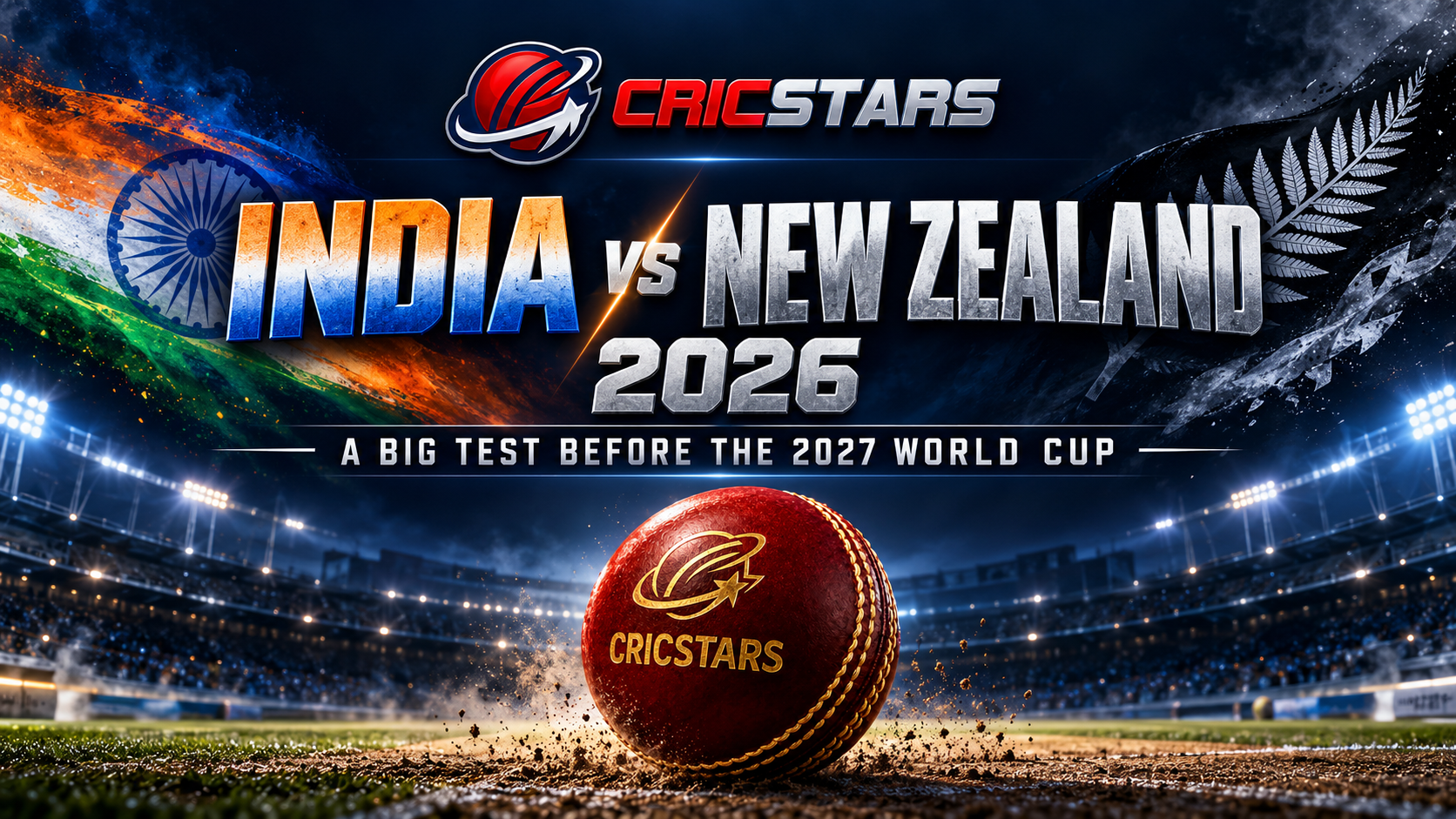 India vs New Zealand 2026: A Big Test Before the 2027 World Cup - Cricket News article cover image on Cricstars